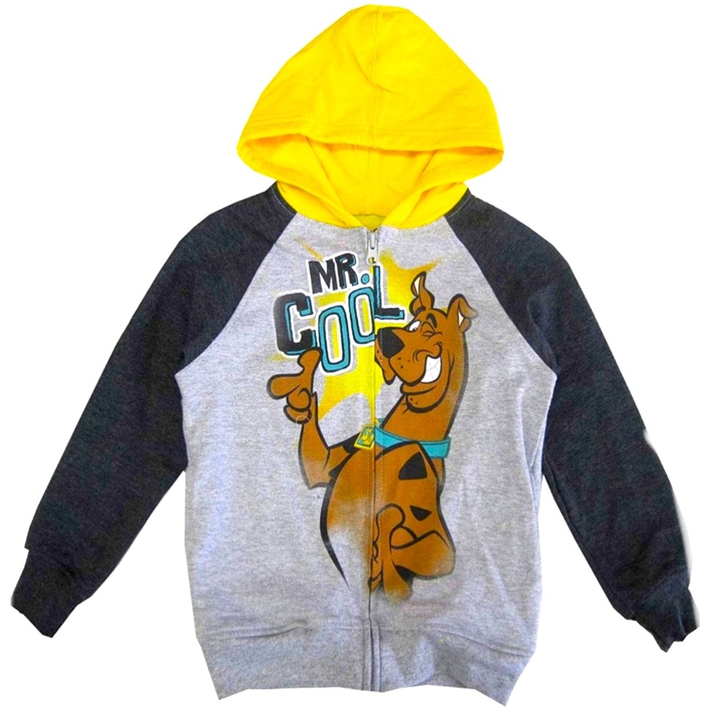 Scooby Doo Blue, Gray & Yellow Zip-Up Hoodie Jacket, Boys Size 2T.